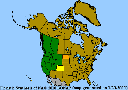 Fritillaria range map